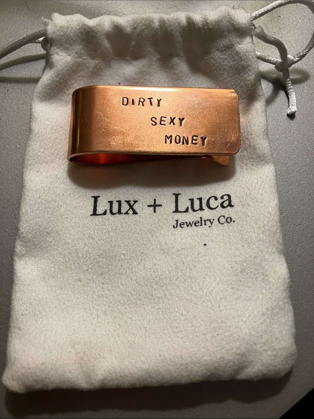 Lux + Luca 'Dirty Sexy Money' Engraved Money Clip